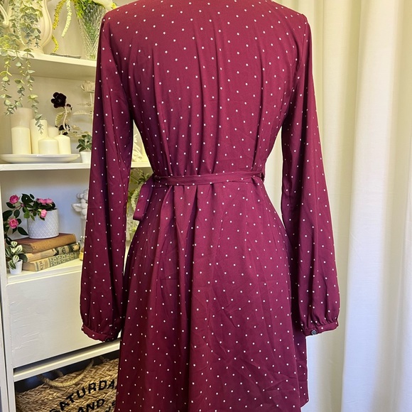 Loft Red Star Print Wrap Dress - Picture 6 of 12